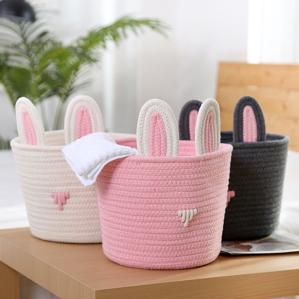 Cute Rabbit Basket Easter Bunny Ear Storage Bag Portable Candy Bag for Storing Cosmetics and Snacks V1294-YM0523-10335584