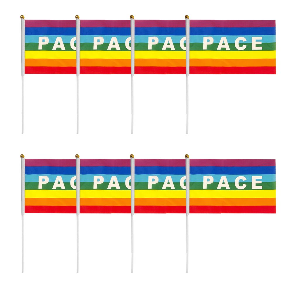 50/100Pcs Mini Peace Flag Rainbow Pacifist Flag Hand Held Polyester Peace Flag V1294-YM0523-10337352
