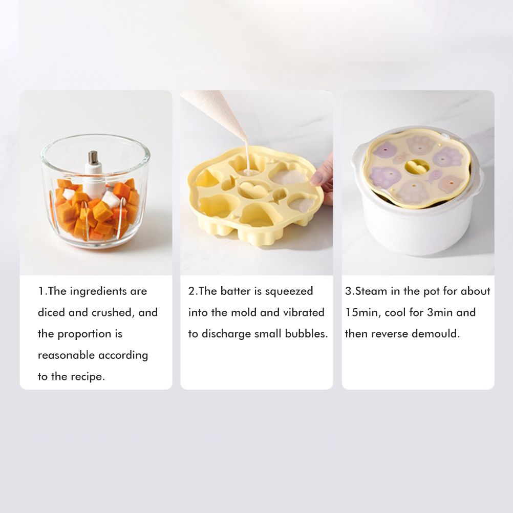 Silicone Steamed Cake Mold Multi Cavity Pastry Food Cute Mould DIY Non Stick Mould Set for Baby Kitchen V1294-YM0523-10337379