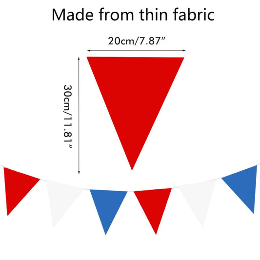 USA Independence Day Red Blue and White Triangular Pennant Banner Bunting Flags Events Decoration V1294-YM0523-10342147