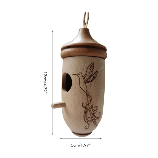 Hummingbird House Wooden Hummingbird Nest for Outside Hanging Garden Bird Feeder V1294-YM0523-10342175
