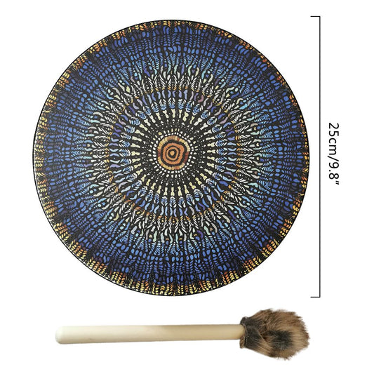 Shaman Drum with Drum Stick Vegetarian Shaman Fire Drum Home Ornament Shamanic Drum Hand Drum for Kids Adults V1294-YM0523-10342208