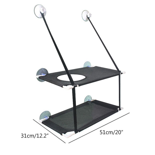 Double Layer Cat Window Hammock Cat Window Perch Strong Suction Cups Cat Hammock for Window Kitty Sunny Seat V1294-YM0523-10342740