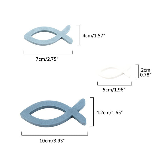 9 Pcs Decorative Wooden Fish Set 3 Size Fish Christening Decoration Boy Girl Decoration for Christening V1294-YM0523-10342877