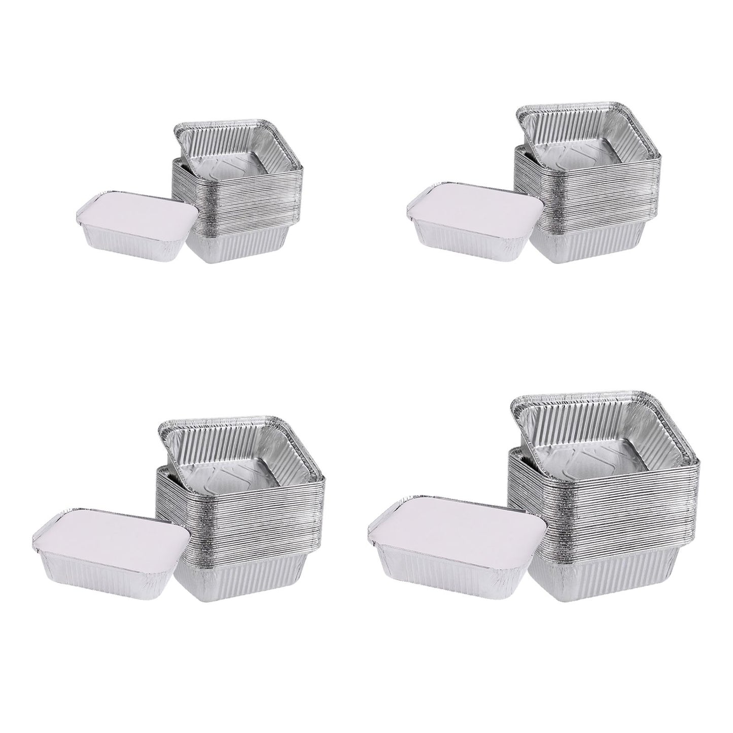 Disposable Tin Foil Box with Lid Outdoor Barbecue Baking Oven Tin Foil Bowl V1294-YM0523-220211GS01-1