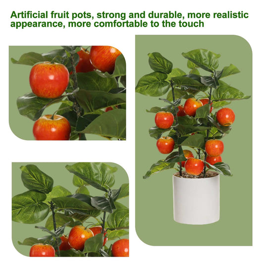 Small Fake Fruit Tree Decor Artificial Potted Tree with White Pot Potted Plant Perfect for Kitchen Home Indoor V1294-YM0523-220324CY13-1