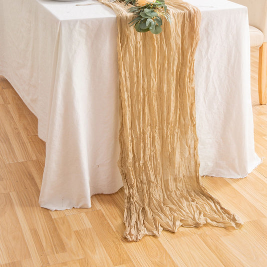 Pleated Cheese Cloth Table Flag Foldable Table Runner for Dining Table V1294-YM0523-220401YF14-4