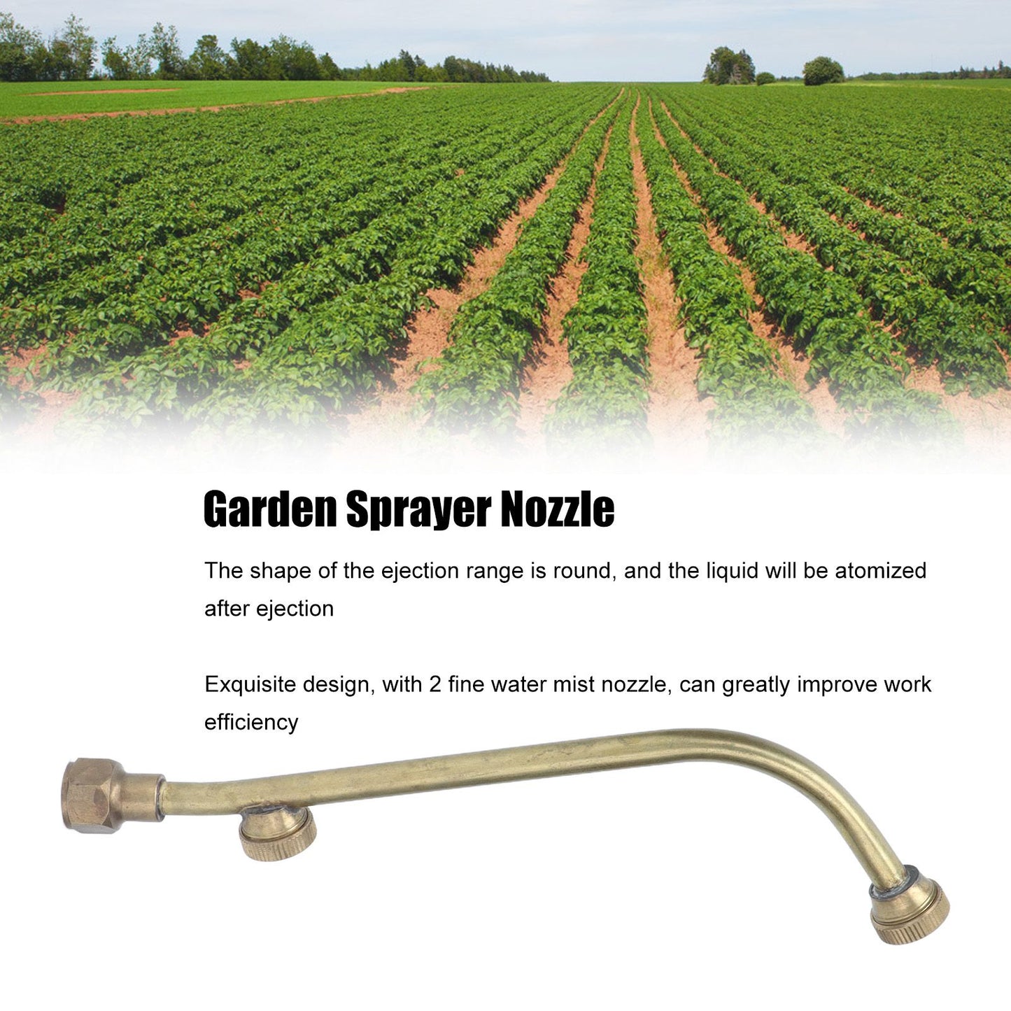 Garden Sprayer Nozzle Double Outlets Brass Agricultural Water Mist Atomizing Sprinkler G1/4 Inner Wire V1294-YM0523-3111210397211
