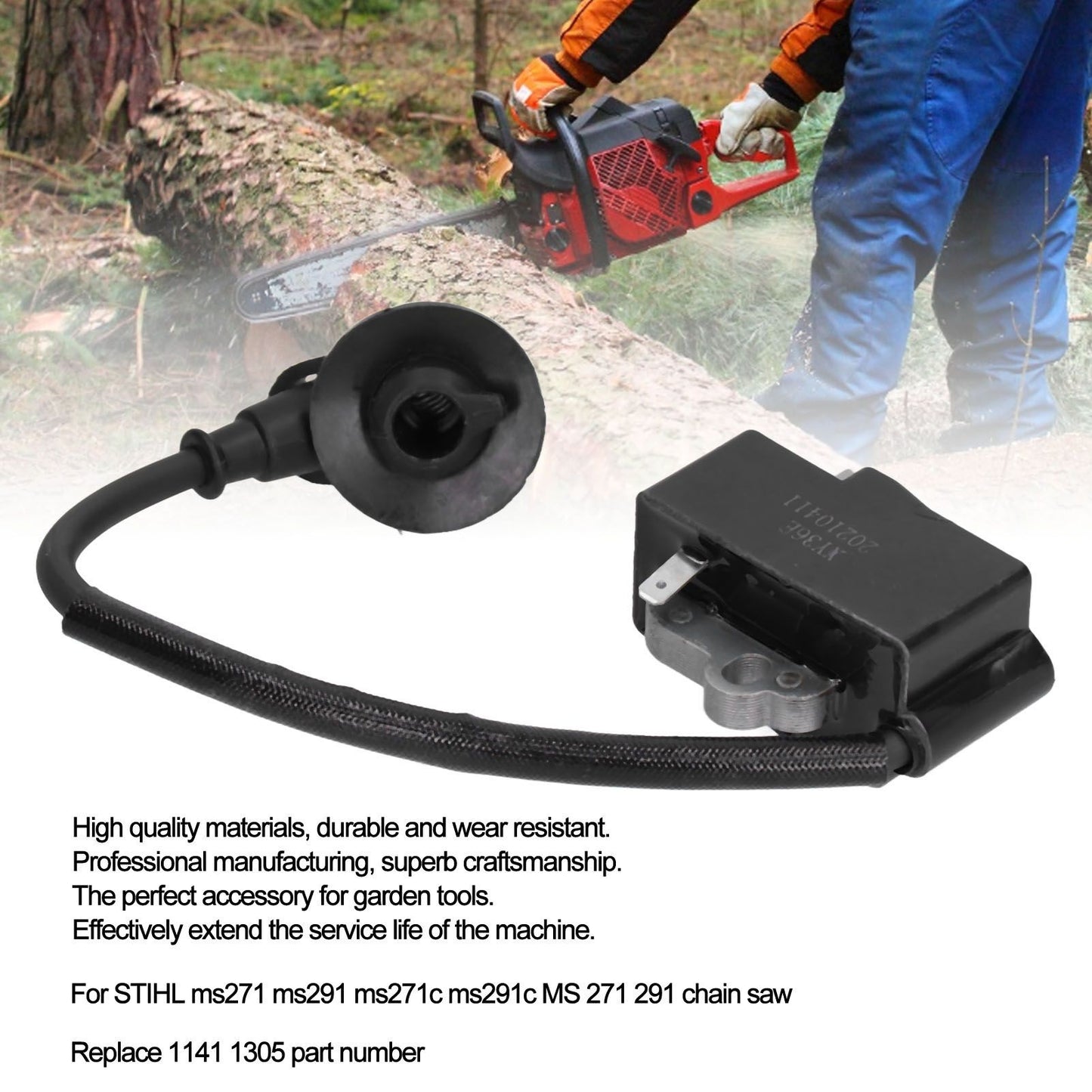 Ignition Coil Chain Saw Accessory for STIHL Ms271 Ms291 Ms271c Ms291c MS 271 291 V1294-YM0523-3111210405311