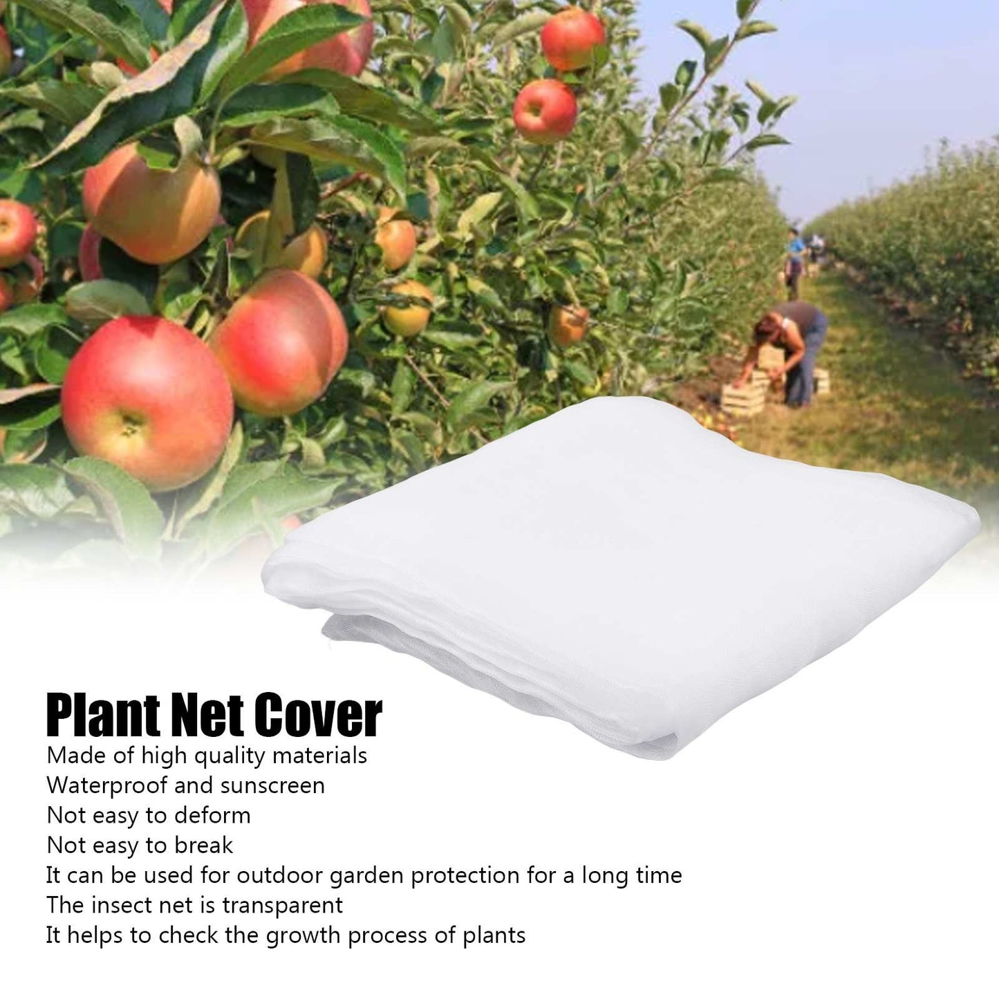 Plant Net Cover White Polyethylene 3x3 Meters Waterproof Good Permeability Breathability Bird Barrier Netting V1294-YM0523-3111220024111