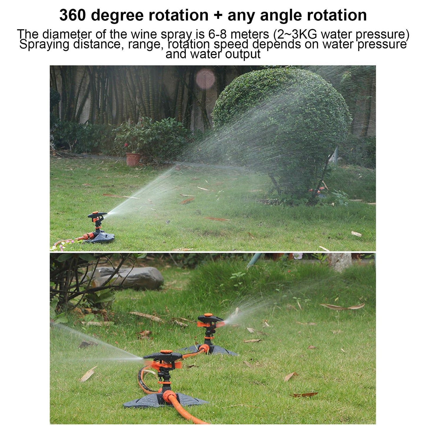 G3/4 Garden Plant Sprinkler Automatic Rotating Water Sprinkler Lawn Forest Irrigation System V1294-YM0523-3111220079911