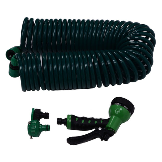 Coil Garden Water Hose 15m/49.2ft EVA 7 Modes Garden Telescopic Spring Tube for Watering Plants Gardens Lawns V1294-YM0523-3111220080211
