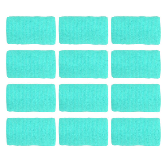 12Pcs Bandage Wrap Natural Latex Elastic Self Adhesive Wrap for Cows Dogs Horses 10cm Cyan V1294-YM0523-3111220104714