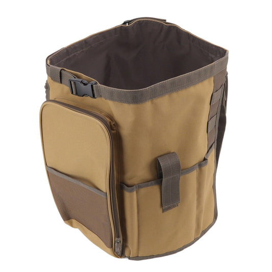 Bucket Organization Bag Round Shape Large Capacity Portable Handle Khaki Outdoor Bucket Tool Bag for Garden V1294-YM0523-3111220114611