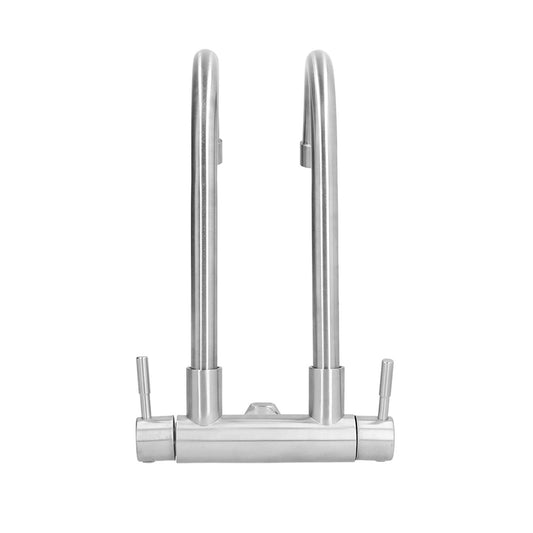 G3/4 Double Nozzle Single Cold Faucet 360 Degree Rotating 304 Stainless Steel Basin Tap for Kitchen Bathroom V1294-YM0523-3112210105711