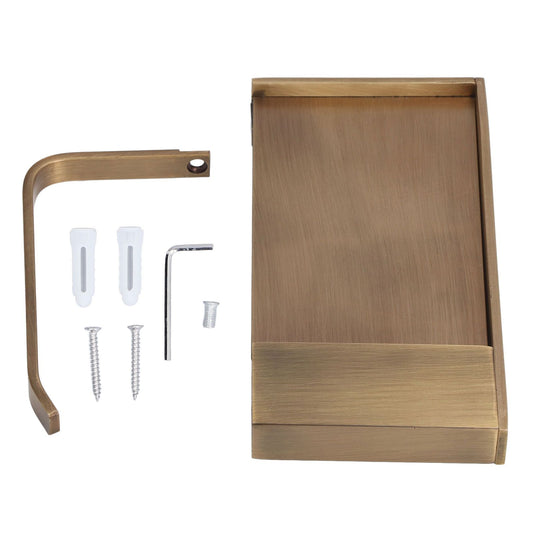 Toilet Paper Holder Phone Shelf Copper Antique Toilet Paper Shelf Gold Toilet Paper Holder with Shelf for V1294-YM0523-3112220032811