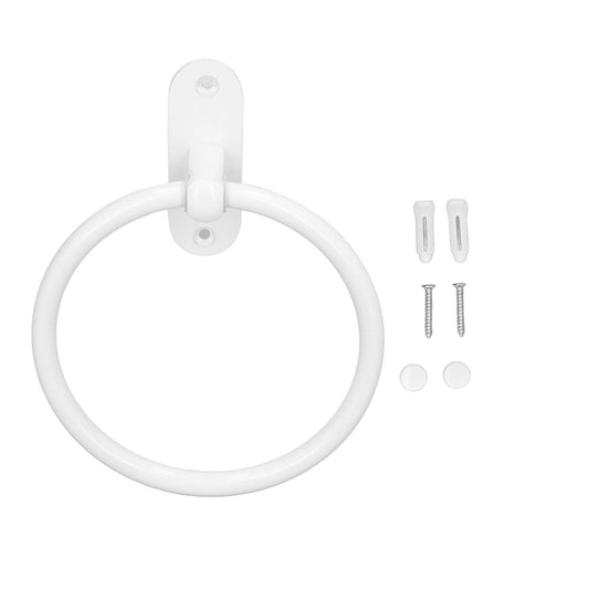 Bathroom Towel Holder Aluminium Alloy Space Saving White Elegant Style Washroom Hand Towel Rings for Hotel V1294-YM0523-3112220034811