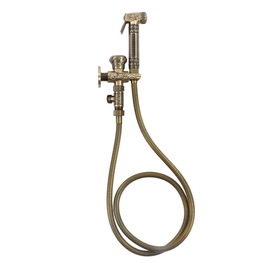 Antique Bidet Sprayer Female and Male Thread G1/2 Single Handle Antique Copper Finish Toilet Sprayer with V1294-YM0523-3112220035011