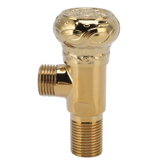 Angle Stop Valve Gold Antique Full Copper Carving Thicken Cold Hot Faucet Water Stop Valve for Bathroom V1294-YM0523-3112220035911