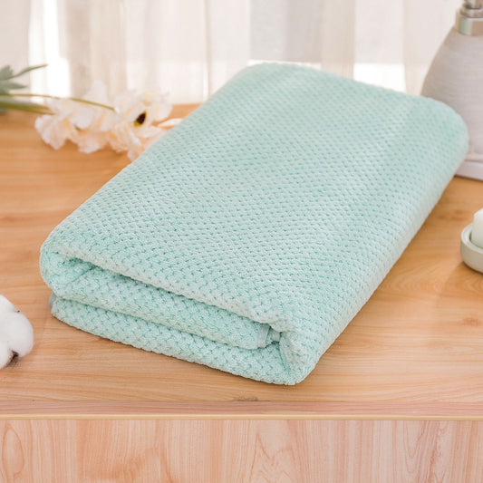 Coral Velvet Bath Towel Water Absorption Bathing Body Towel Pure Color for Bathroom Hotel Green V1294-YM0523-3112220036612