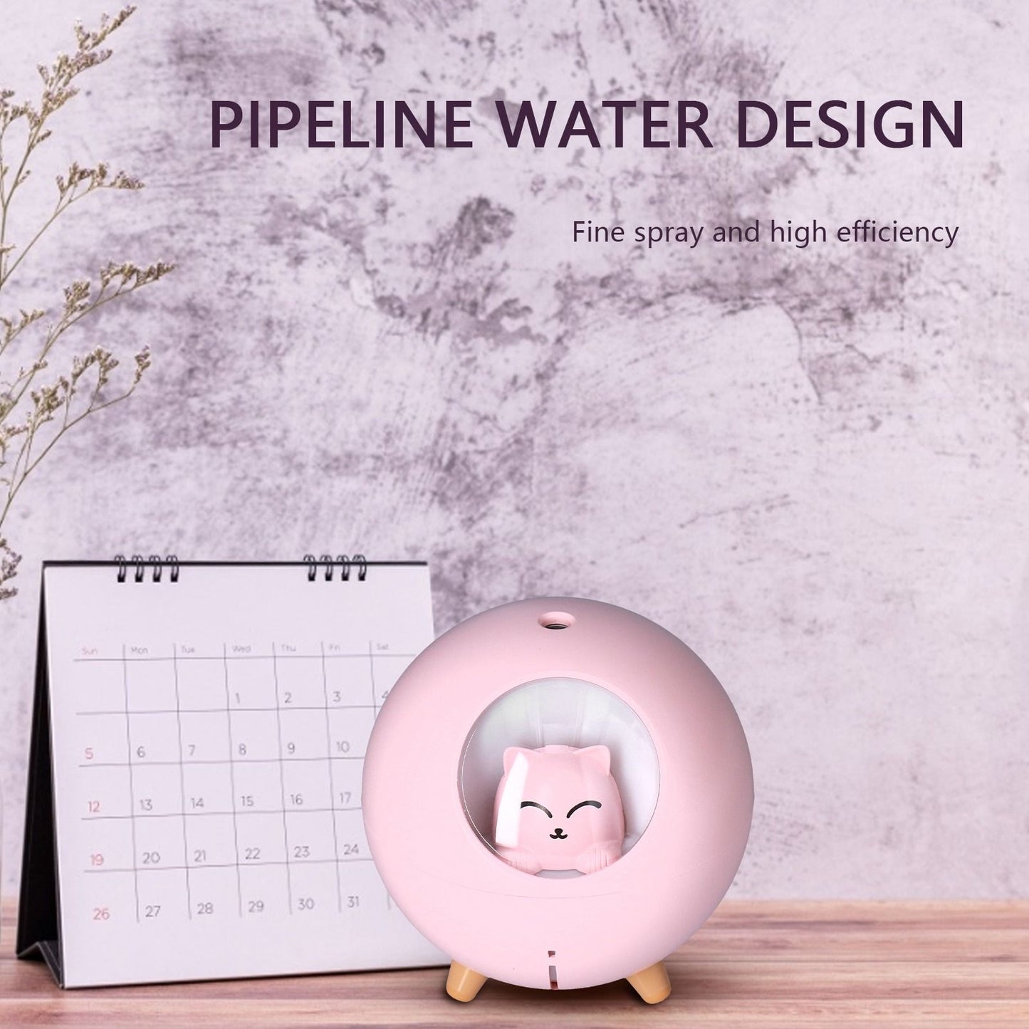 Mini Car Air Humidifier Lovely USB Cool Mist Humidifiers for Offices Bedrooms 220 MLPink V1294-YM0523-3113210208213
