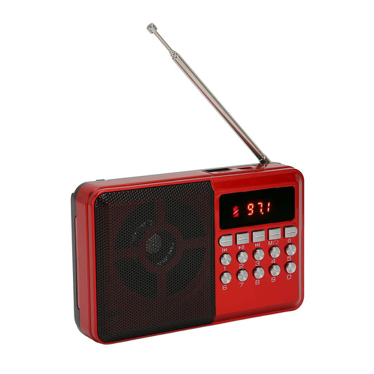 Portable AM FM Radio Memory Card Mp3 Playback Battery Operated Ergonomic External Antenna Pocket Radio V1294-YM0523-3113220047311