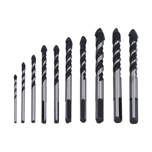 10 Pcs Masonry Drill Bits Set Industrial Strength Carbide Tips with Storage Case for Tile Brick Cement V1294-YM0523-3114210113911
