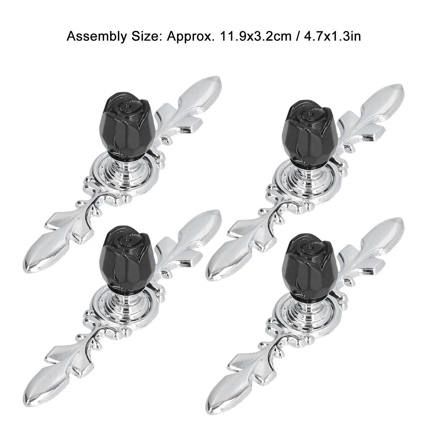 4 Pcs Crystal Handle with Plate European Style Modern Simple Pulls Handles for Drawer Dreser CabinetsBlack V1294-YM0523-3114210121211