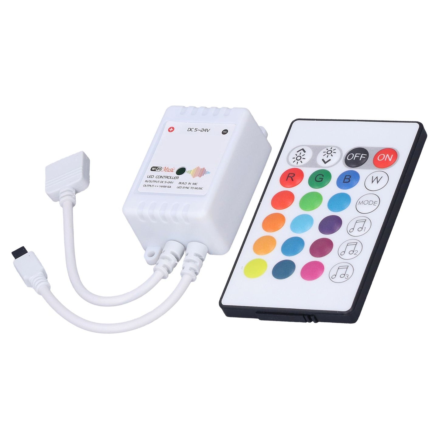 24 Keys Smart LED Remote Control RGB Wireless Controller 16 Colors 4 Light Patterns DC 5V-24V for Tuya4 Way V1294-YM0523-3114220004312