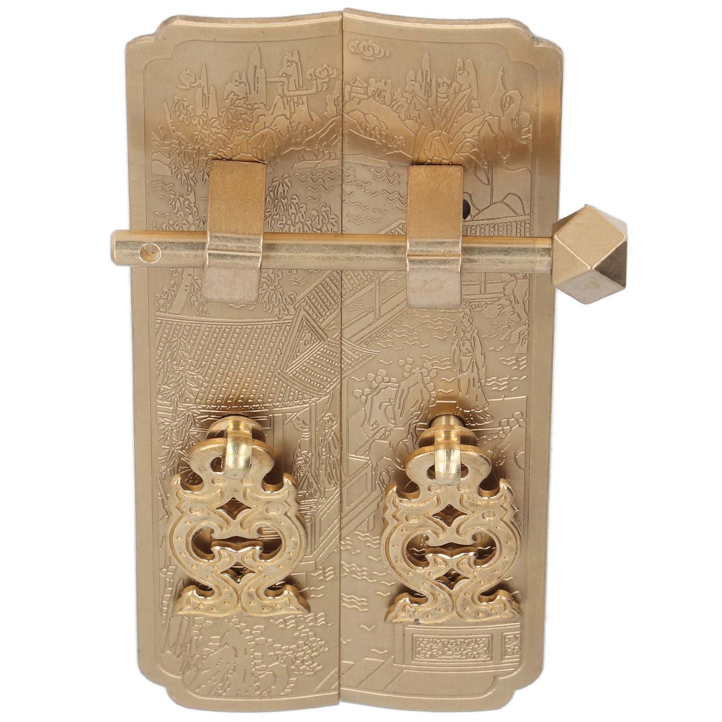 Cabinet Faceplate Retro Style Brass Material Landscape Character Pattern Decorative Cabinet Handles for V1294-YM0523-3114220008411