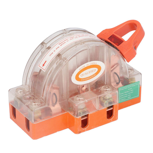 Double Pole Knife Switch Transparent Shell 2P 100A Safety Knife Switch with LED Indicator for Generator Power V1294-YM0523-3114220012711
