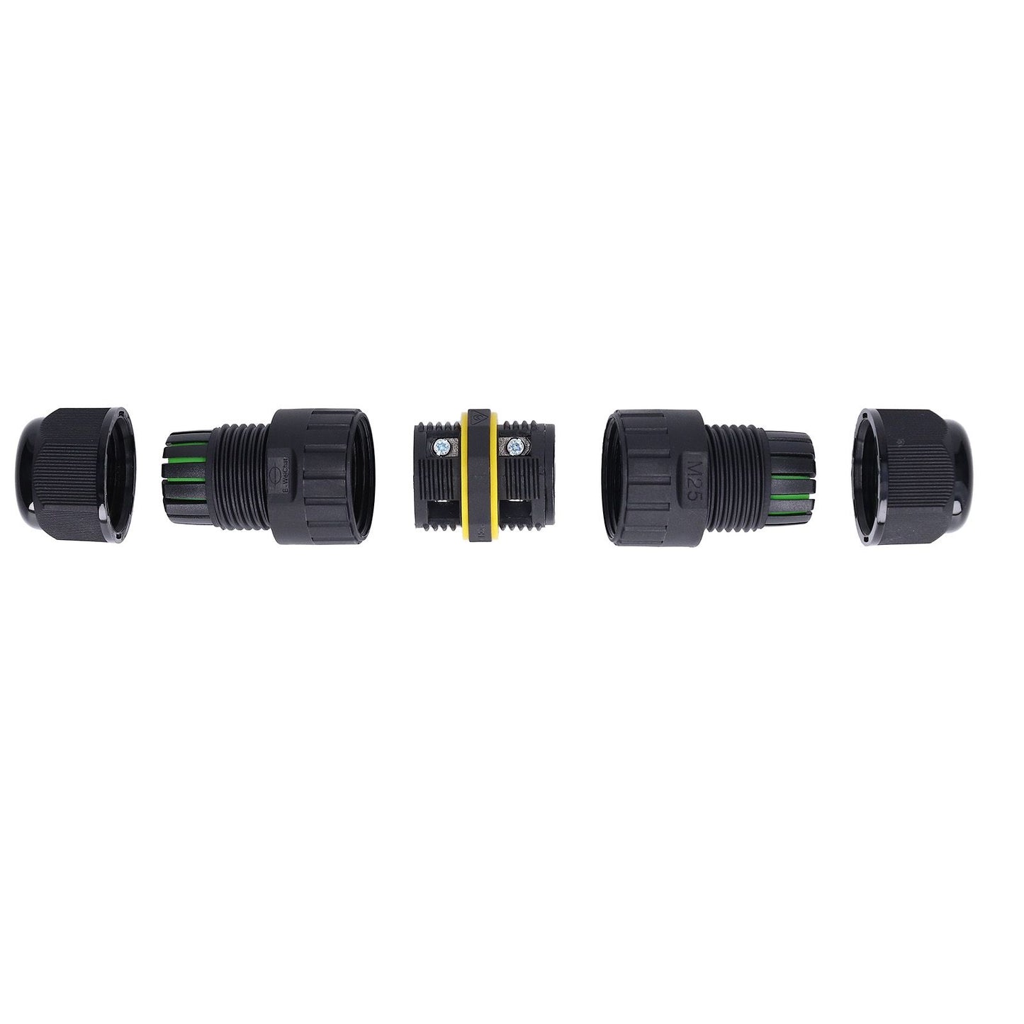 2PCS Junction Box Connector Garden M25 4 Core IP68 Waterproof 10-14mm Electrical Power Cable Junction Box V1294-YM0523-3114220020011