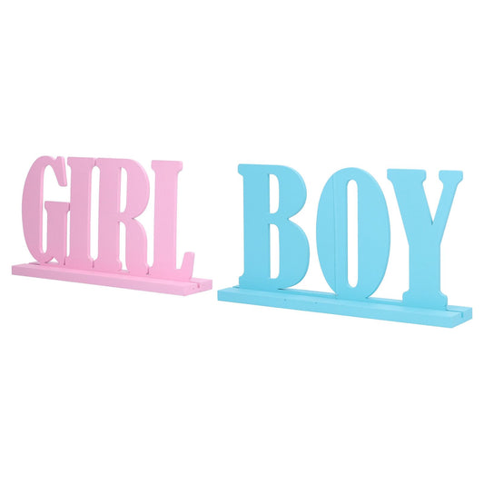 Gender Reveal Table Decorations Wooden Boy Girl Wood Signs for Baby Shower Gender Reveal Party Supplies V1294-YM0523-3115210192811