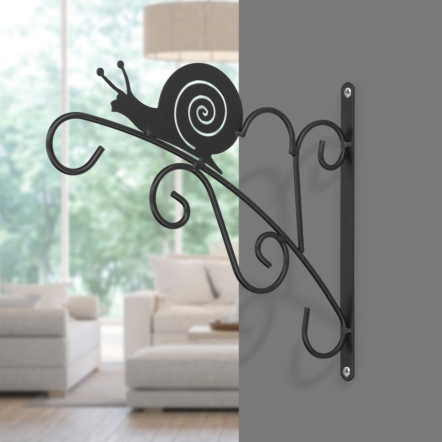 Hanging Plant Bracket Stable and Sturdy Iron Decorative Plant Hanger for Flower Bird Feeder LanternsSnails V1294-YM0523-3115210198013