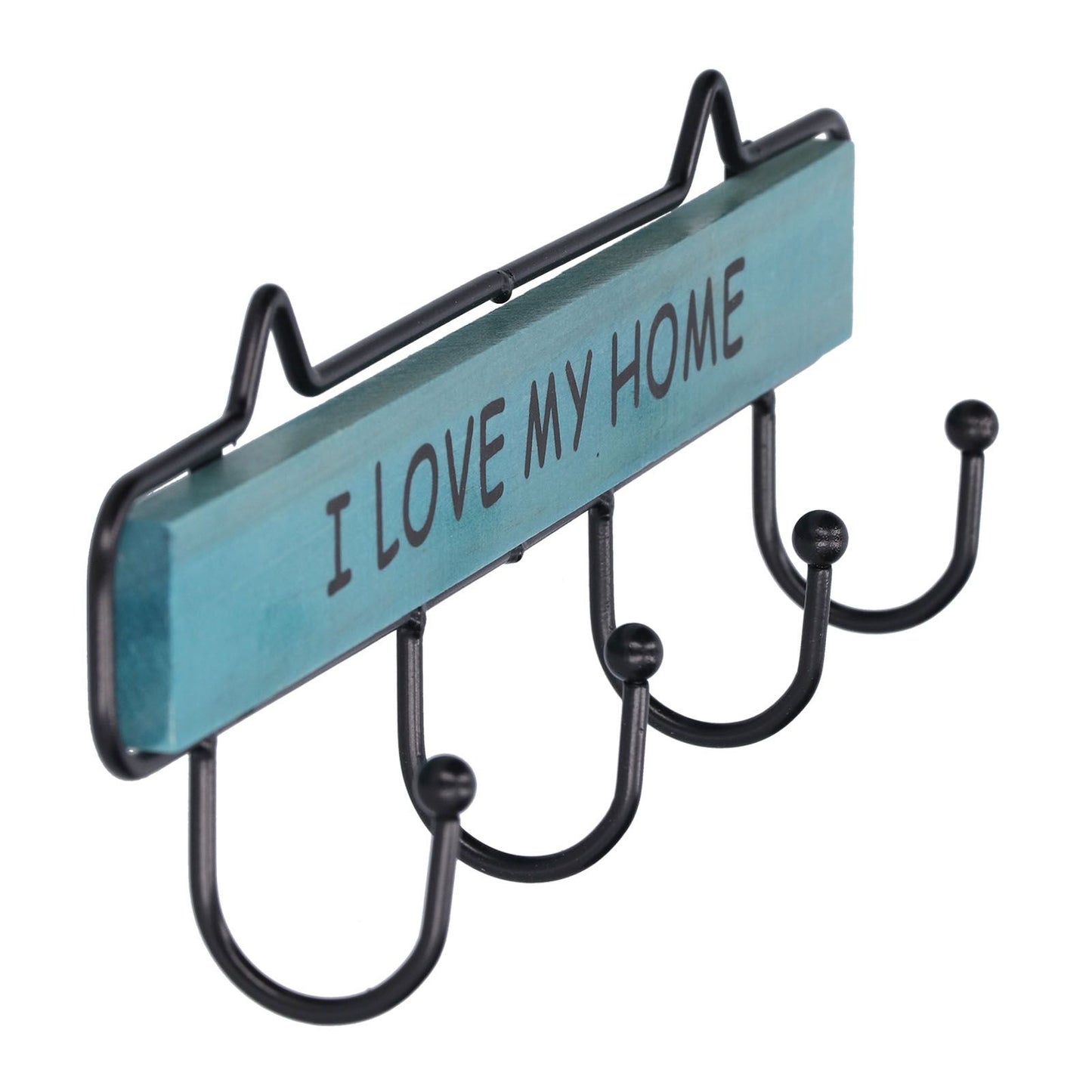 Wood Wall Hanger Wall Mounted Clothes Holder Coat Rack Key Hook for Cloakroom KitchenGreen V1294-YM0523-3115210209011