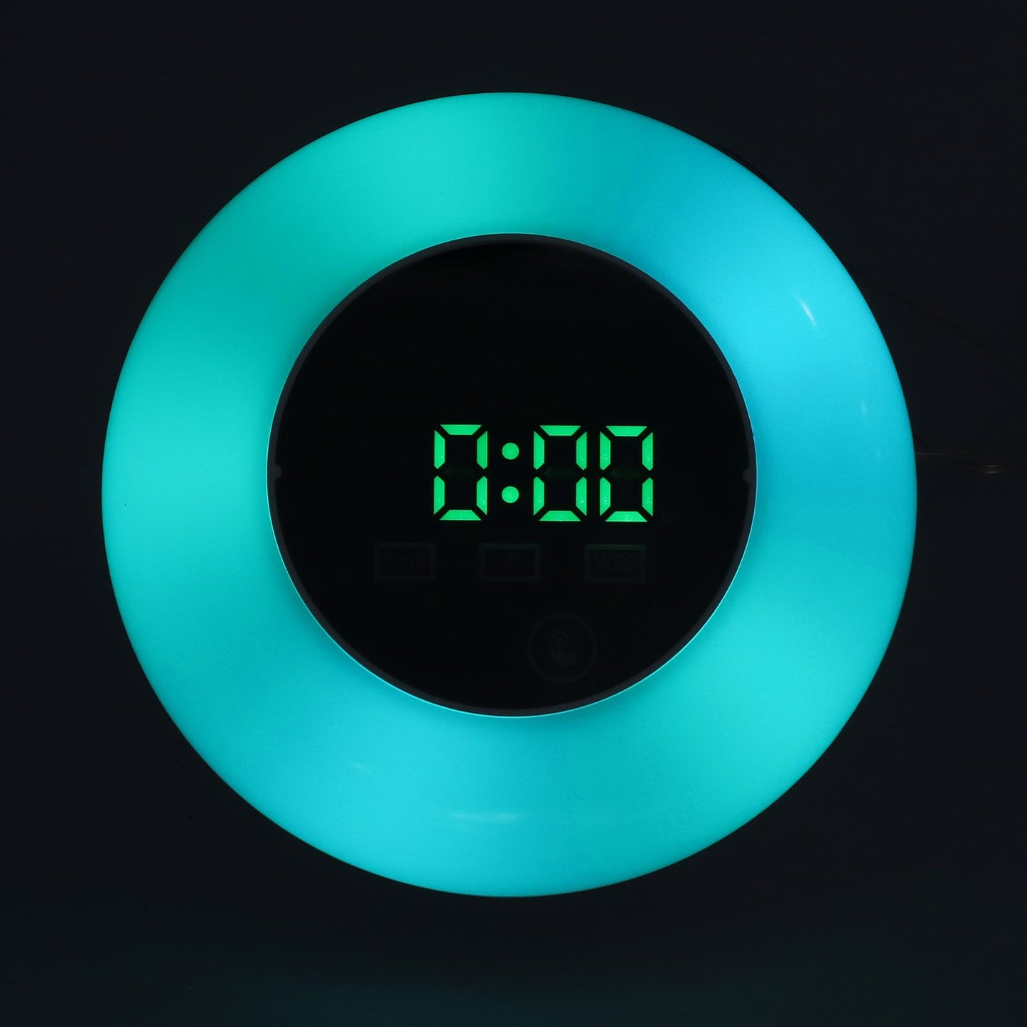 LED Digital Alarm Clock Mirror Clock Thermometer Clock 7 Color Electronic Clock for Bedroom OfficeGreen Word V1294-YM0523-3115210213011