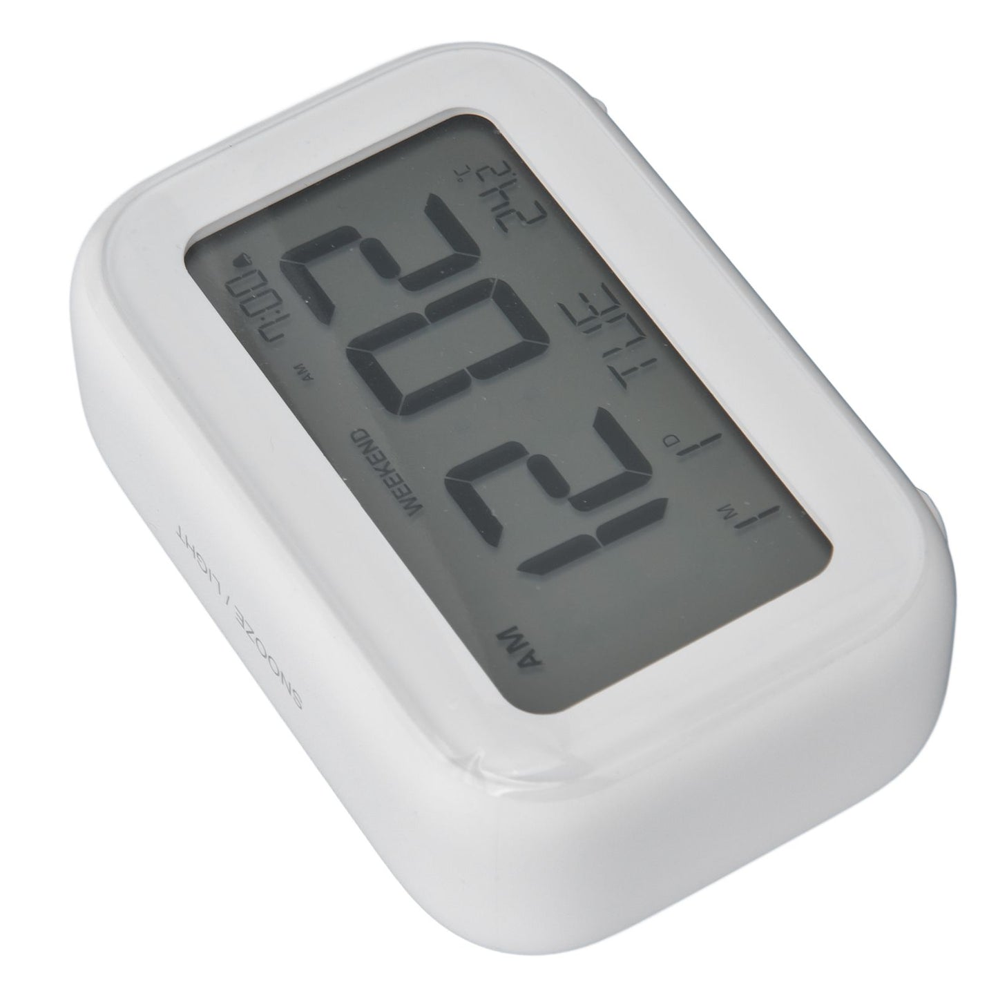 Mini Digital Alarm Clock with LCD Screen Snooze Function 12H 24H Formats for Bedroom Travel Office White V1294-YM0523-3115210226511