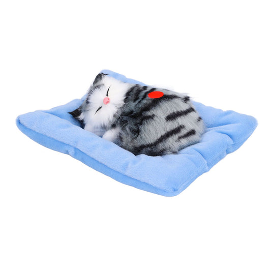 Fake Cats Sleeping Kitten Doll Toy Simulation Sleeping Cat On Pad Interactive Pet Toy with Sound Active V1294-YM0523-3115210235311