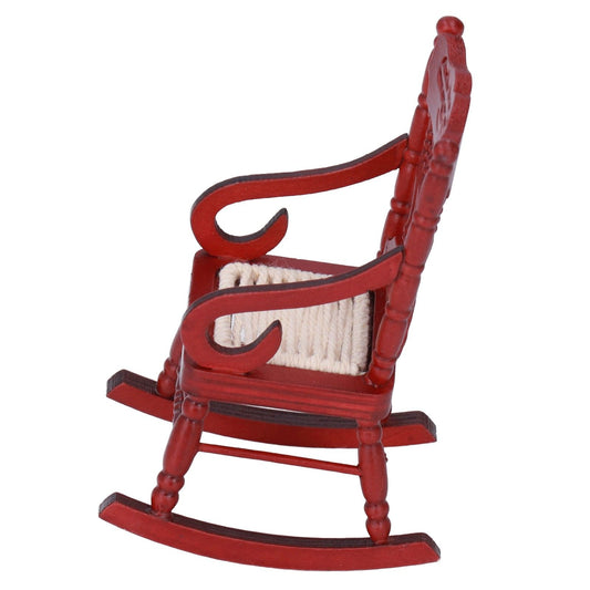 Dollhouse Miniature Chair Exquisite Details Bright Color Miniature Dollhouse Wooden Furniture for 1:12 V1294-YM0523-3115220005412