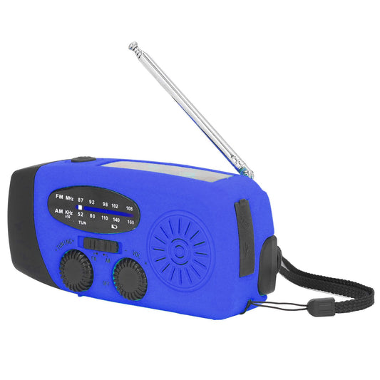 Hand Crank Solar Radio Multifunctional Emergency Radio LED Radio with Flashlight for Outdoor CampingBlue V1294-YM0523-3115220020121