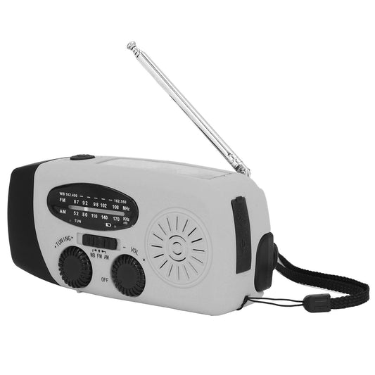 Hand Crank Solar Radio Multifunctional Emergency Radio LED Radio with Flashlight for Outdoor CampingSilver V1294-YM0523-3115220020123