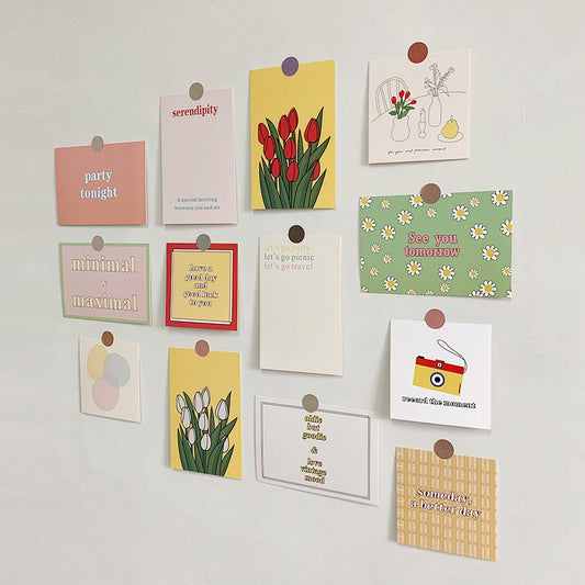 Wall Decoration Card Tulip Flower Geometric Color Block Dormitory Korean Style Photo Props V1294-YM0523-3115220022811