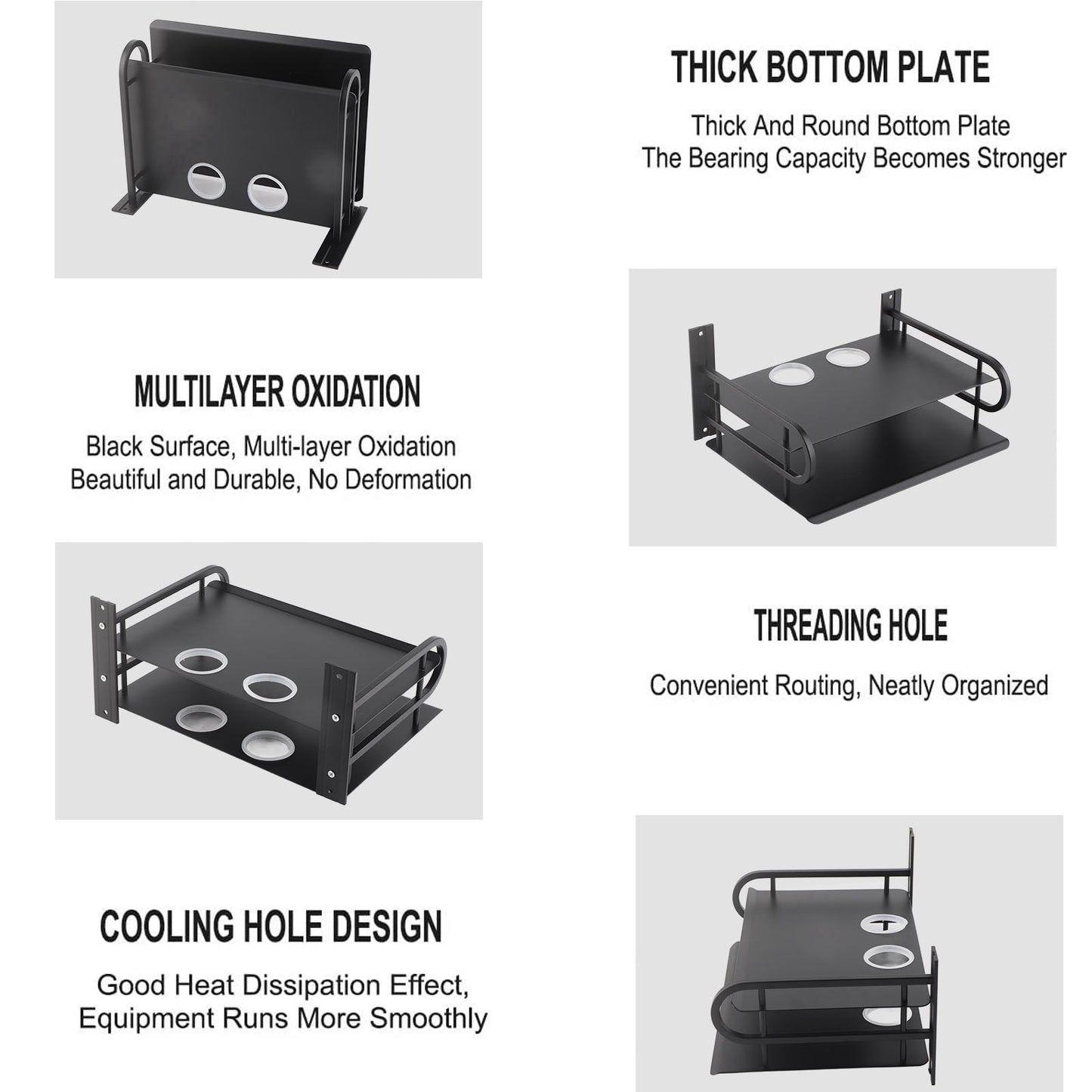 Double Layer Floating Wall Shelf TV Box Shelf Wall Mounted Router DVD Cable Box Shelf for Household V1294-YM0523-3116220002711