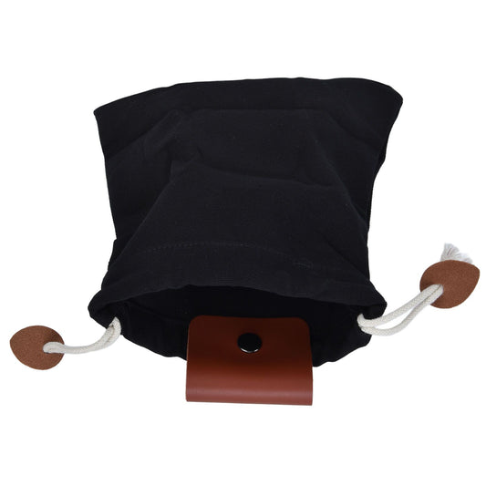 Foraging Pouch PU Leather Canvas Fruit Picking Storage Bag Waist Hanging Tool Bag for Outdoor CampingBlack V1294-YM0523-3117210199111