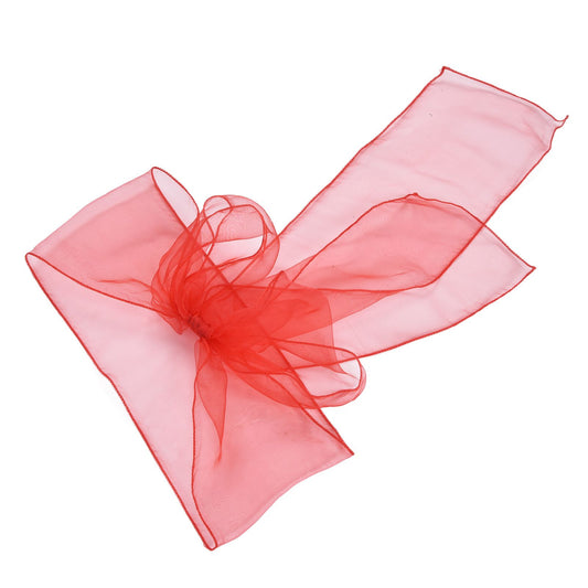 10Pcs Organza Banquet Chair Sash Exquisite Chair Bows Sashes for Wedding Party DecorationBright Red V1294-YM0523-3117210200911