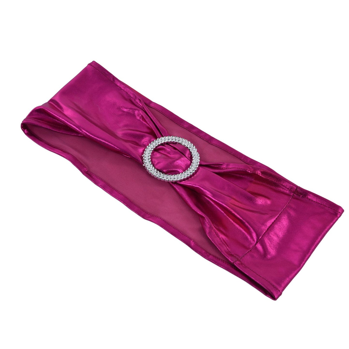 10Pcs Chair Cover Bands Elastic Stretch Sashes Bows for Wedding Banquet Hotel DecorationRose Red V1294-YM0523-3117210201013