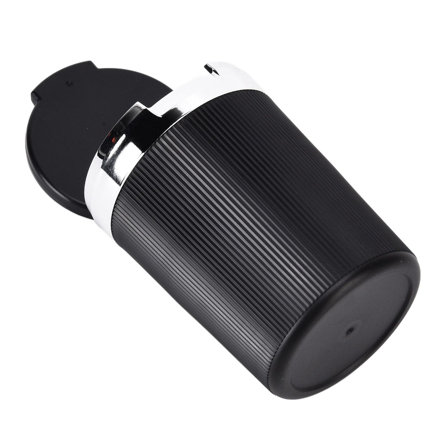 LED Car Ashtray with Lid 3W Portable Automobile Ashtray Car Cigarette Ashtray for Home OfficeSilver V1294-YM0523-3117210209212