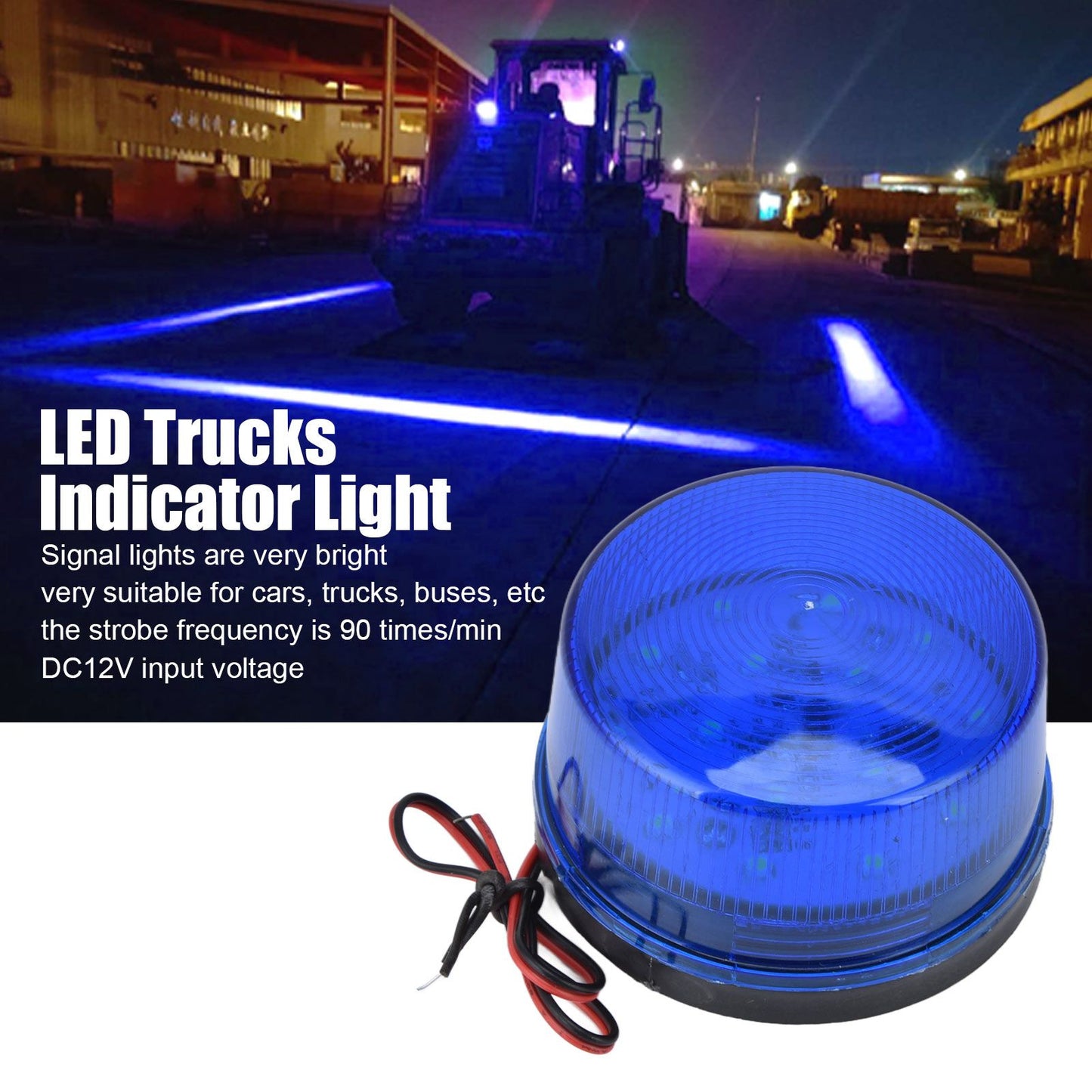 LED Car Strobe Light DC12V 5W 15 LEDs Multipurpose LED Traffic Warning Light for Cars Trucks BusesBlue V1294-YM0523-3117220035812
