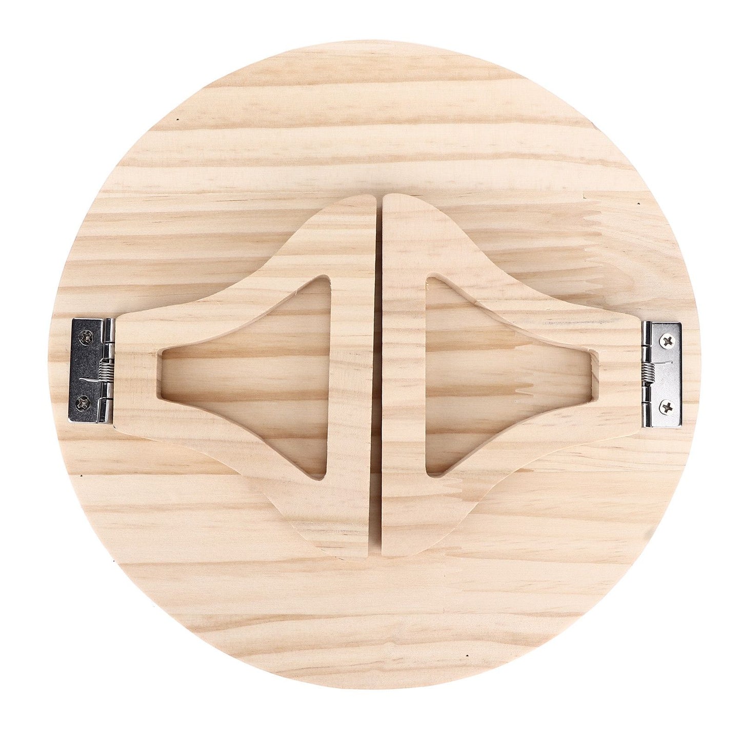 Clip On Tray Natural Bamboo 9.8in Round Home Couch Sofa Armrest Clip Tray Table for Snack Coffee Tee Remote V1294-YM0523-3117220056711