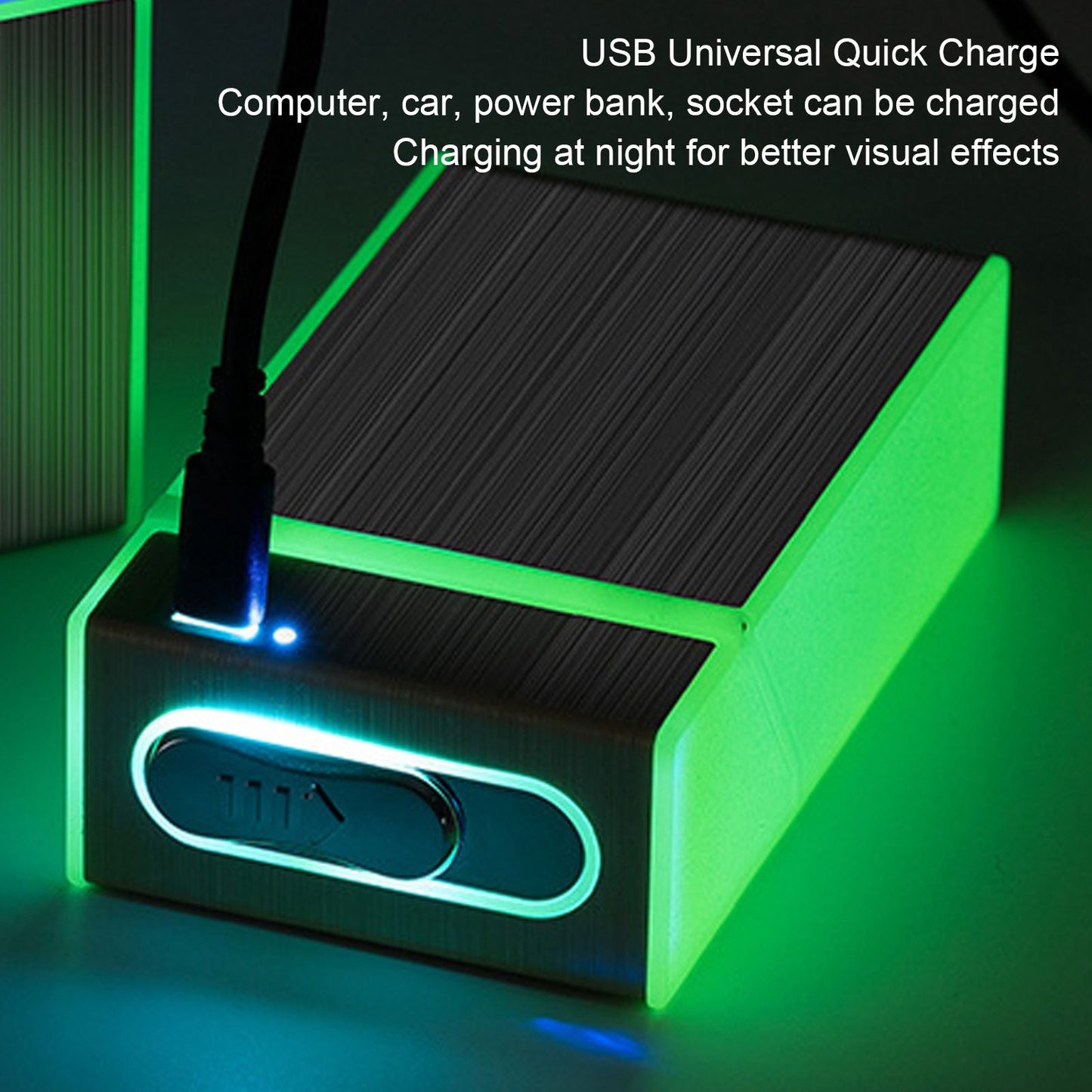 Luminous Cigarette Case USB Rechargeable Cigarette Box with Electric Lighter for Whole Package 20pcs 84-100mm V1294-YM0523-3117220062813